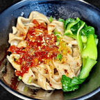 Best Spicy Oil Seared Hard Pulled Noodles w. Chopped Pickled/Red Chili & Bok Choy in Watertown, MA